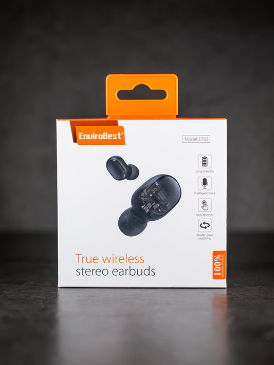 True wireless stereo earbuds