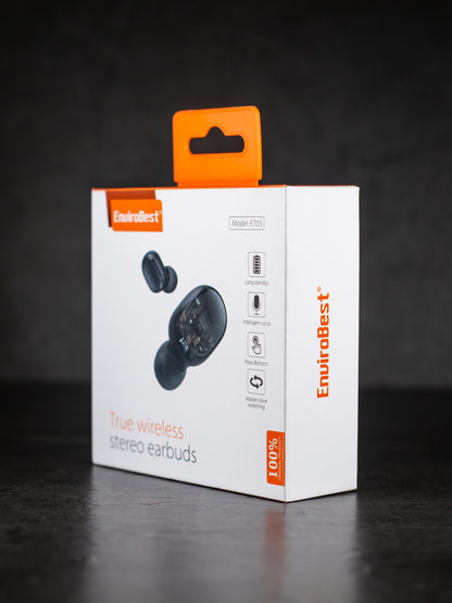 True wireless stereo earbuds