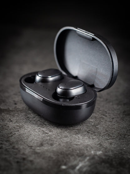 True wireless stereo earbuds