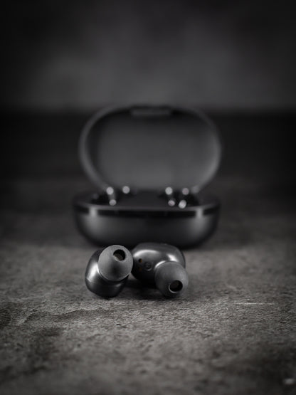 True wireless stereo earbuds